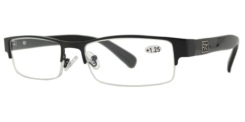 DS-RS 1266 +1.25 Black - Lentes de lectura media montura metálicos con marco grueso color Black (+1.25)