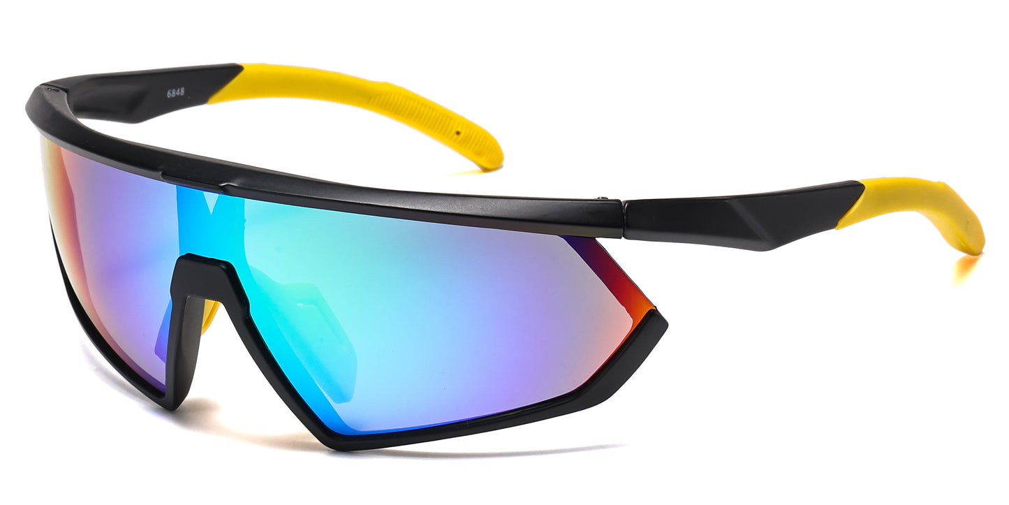 DS-6848 - Lentes tipo escudo de una sola pieza con marco plástico