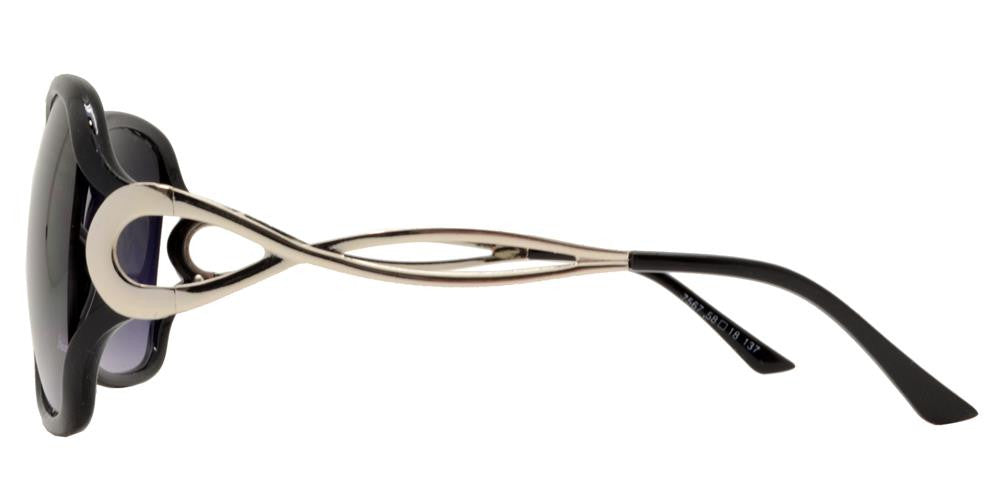 DS-7567 - Lentes de sol estilo mariposa con varillas metálicas decorativas