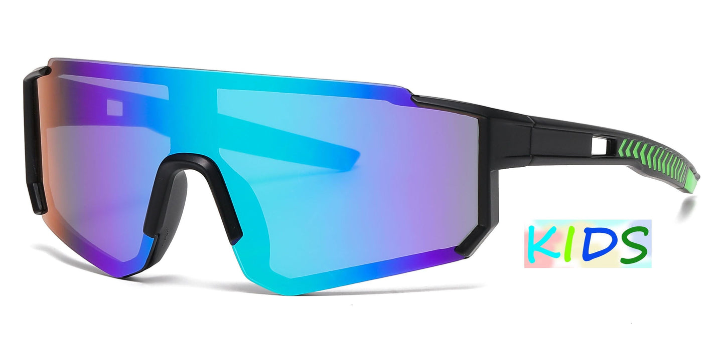 DS-4591 - Lentes infantiles con diseño de media montura y lente espejo tipo escudo