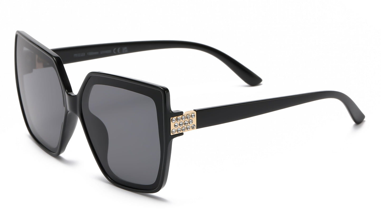 DS-8025 - Lentes estilo mariposa de moda con piedras brillantes y marco plástico