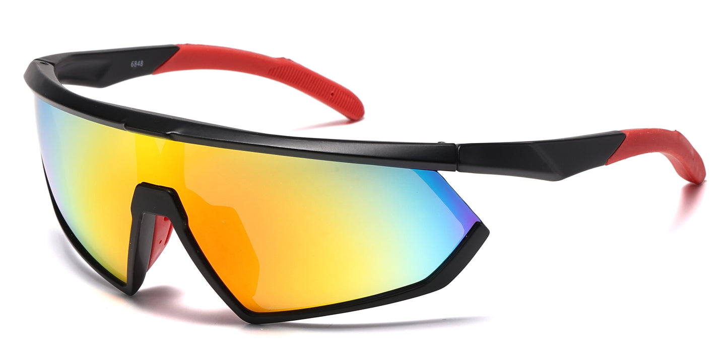 DS-6848 - Lentes tipo escudo de una sola pieza con marco plástico