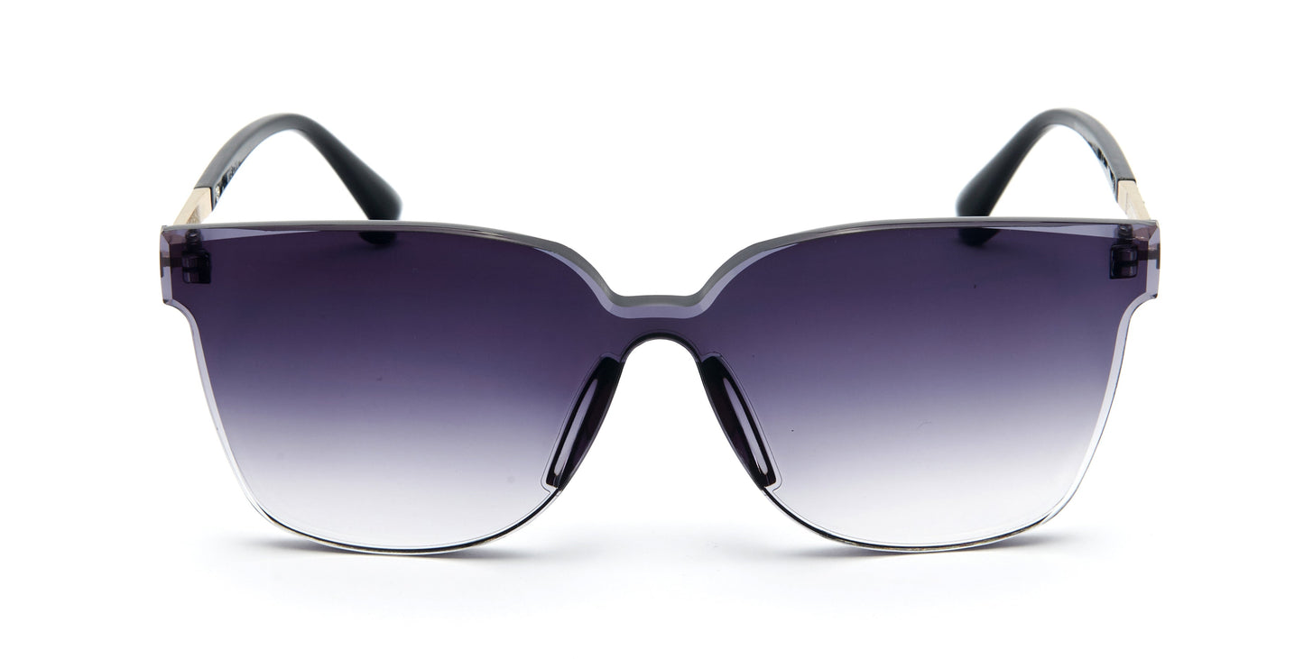 DS-8015 - Lentes de sol sin montura con lente de una sola pieza y pedrería