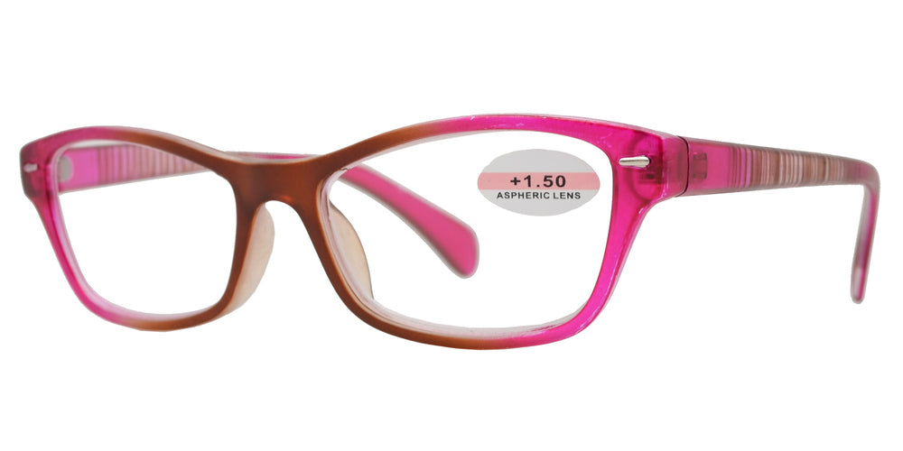 DS-RS 1124 - Lentes de lectura Cat Eye Horn Rimmed de plástico en dos tonos
