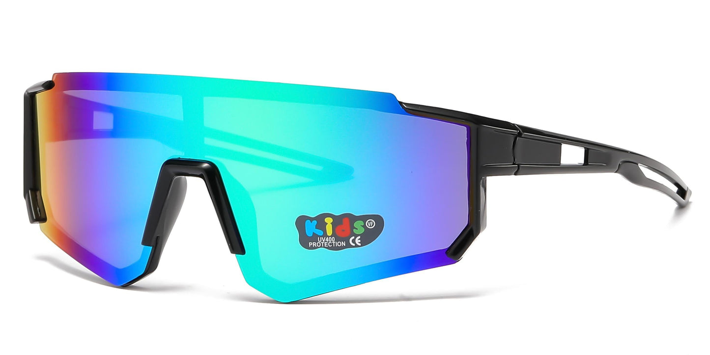 DS-4583 - Lentes deportivos para niños tipo escudo con mica espejo de color