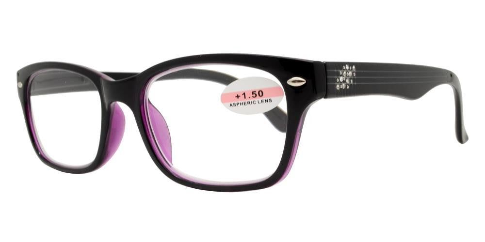 DS-RS 1158 - Lentes de lectura de plástico con detalles en pedrería