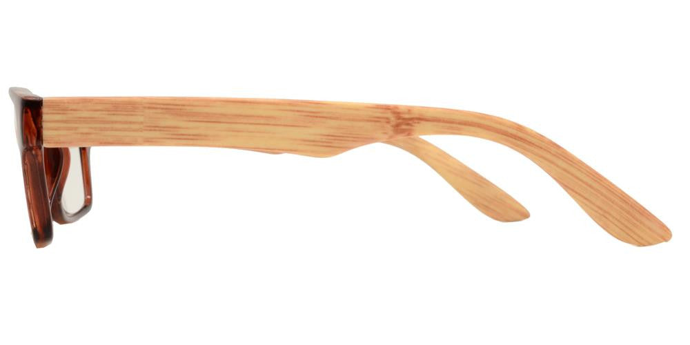 DS-RS 1149 - Lentes de lectura plásticos con diseño estampado tipo madera