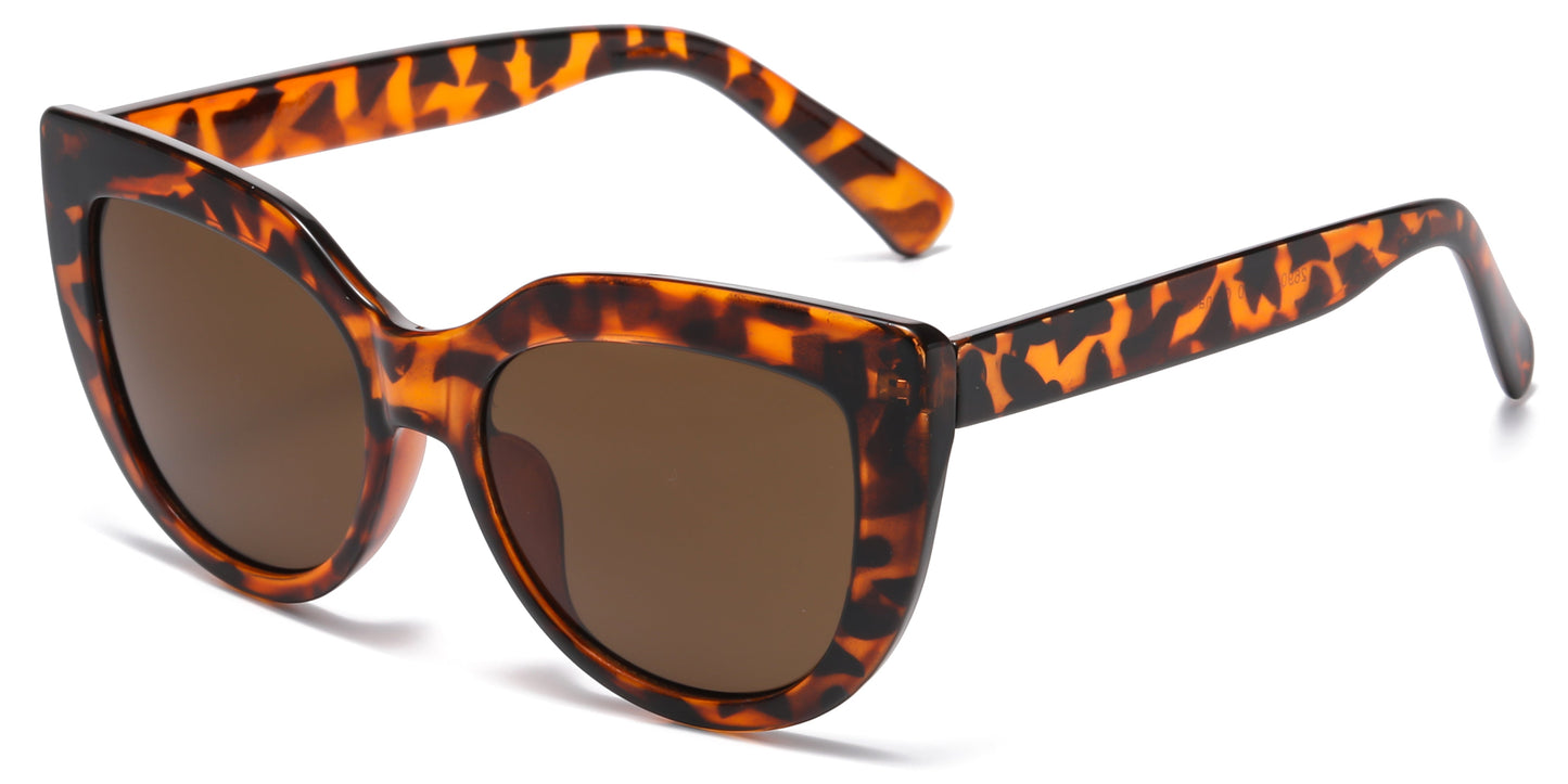DS-2690 - Lentes de sol grandes estilo Cat Eye para mujer con marco plástico