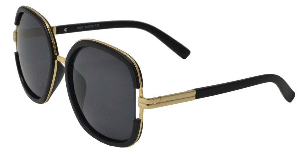 DS-7926 - Lentes cuadrados modernos con varillas metálicas y armazón plástico para mujer