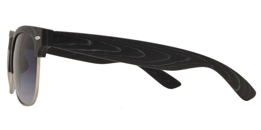 DS-7912 - Lentes de sol media montura estilo Horn Rimmed con acabado efecto madera