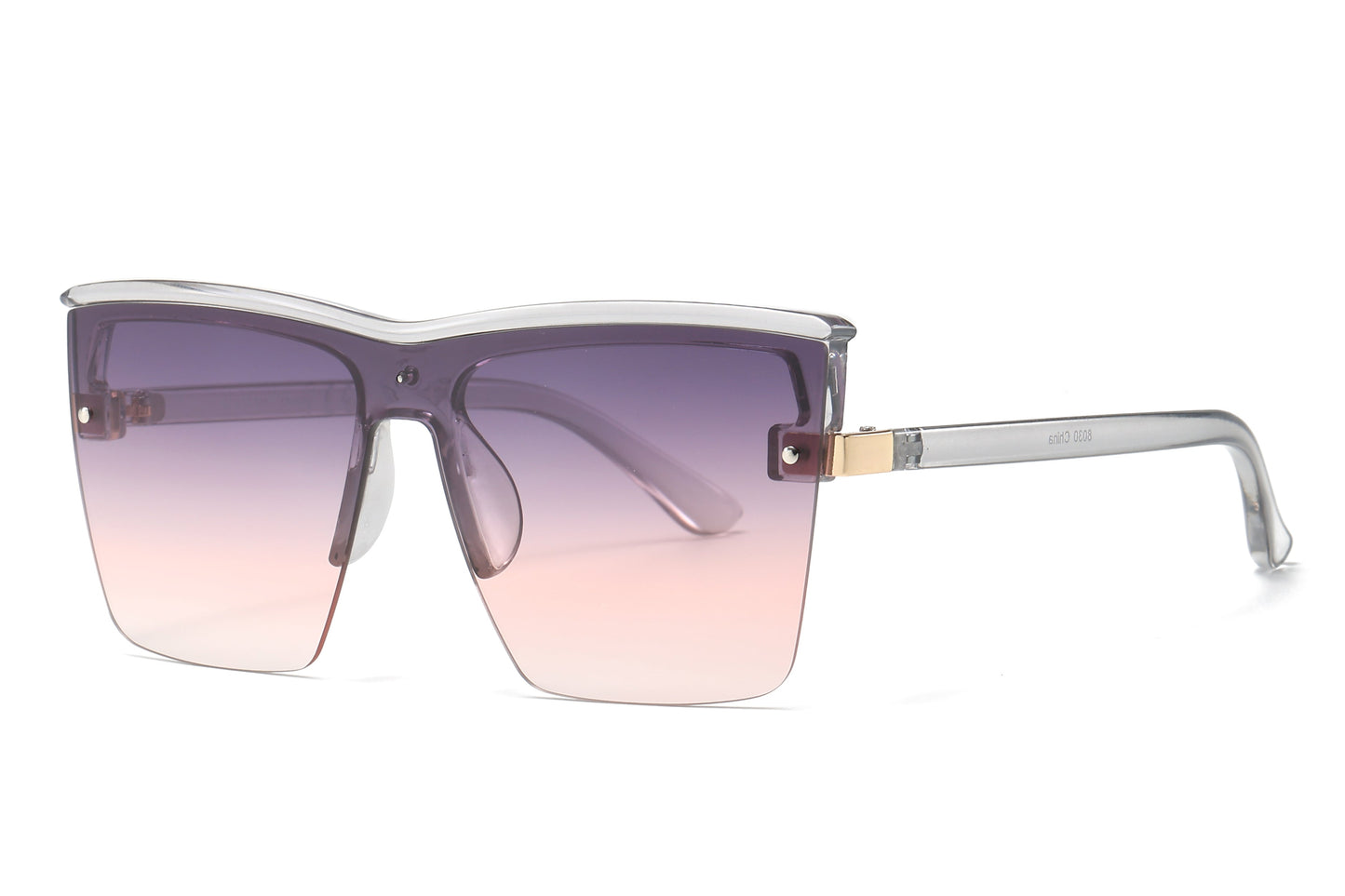 DS-8030 - Lentes de sol de estilo cuadrado de una sola pieza y estilo minimalista