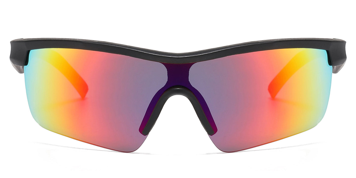 DS-4593 - Lentes deportivos para niños de media montura con mica tipo escudo
