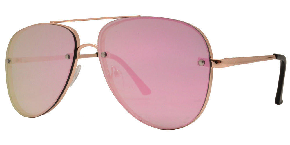 DS-8687 - Lentes estilo Aviador sin montura con lente espejo de color y diseño clásico