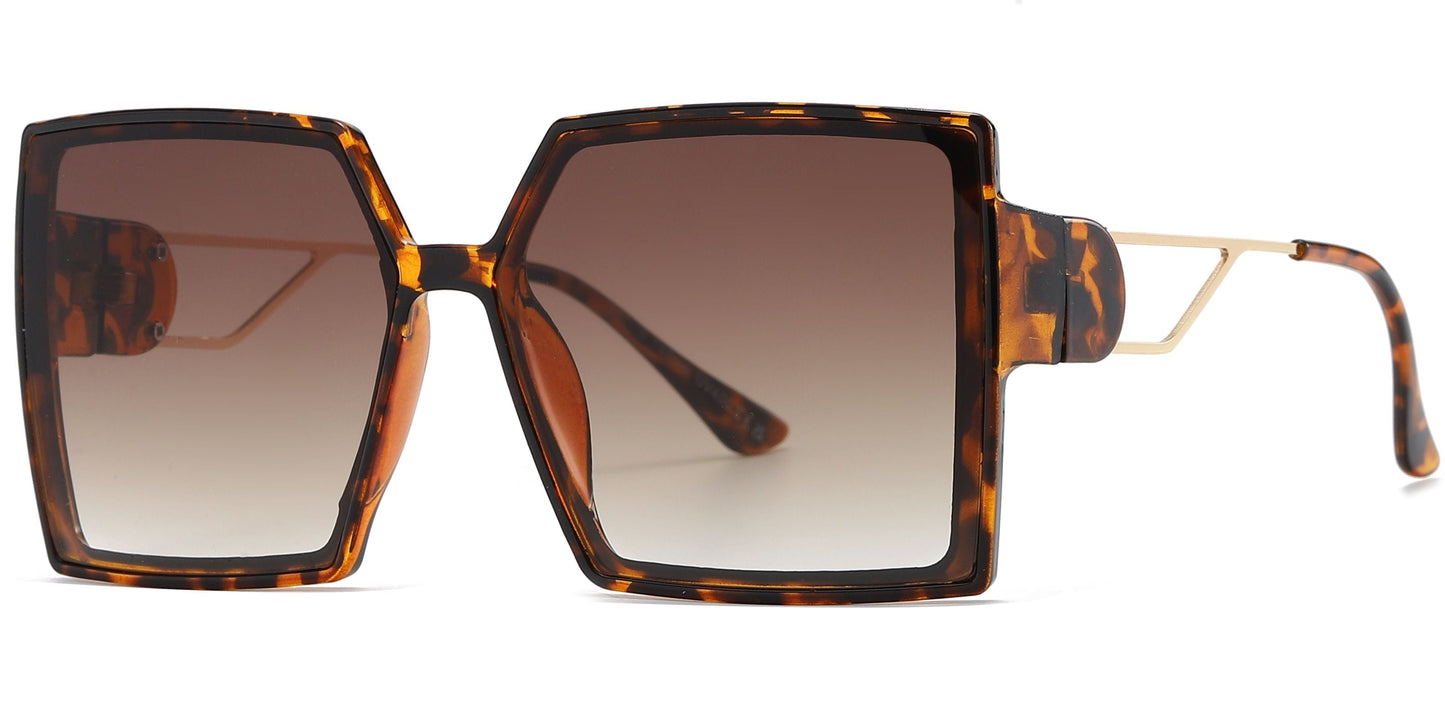 DS-8000 - Lentes cuadrados con mica plana y marco plástico de estilo moderno