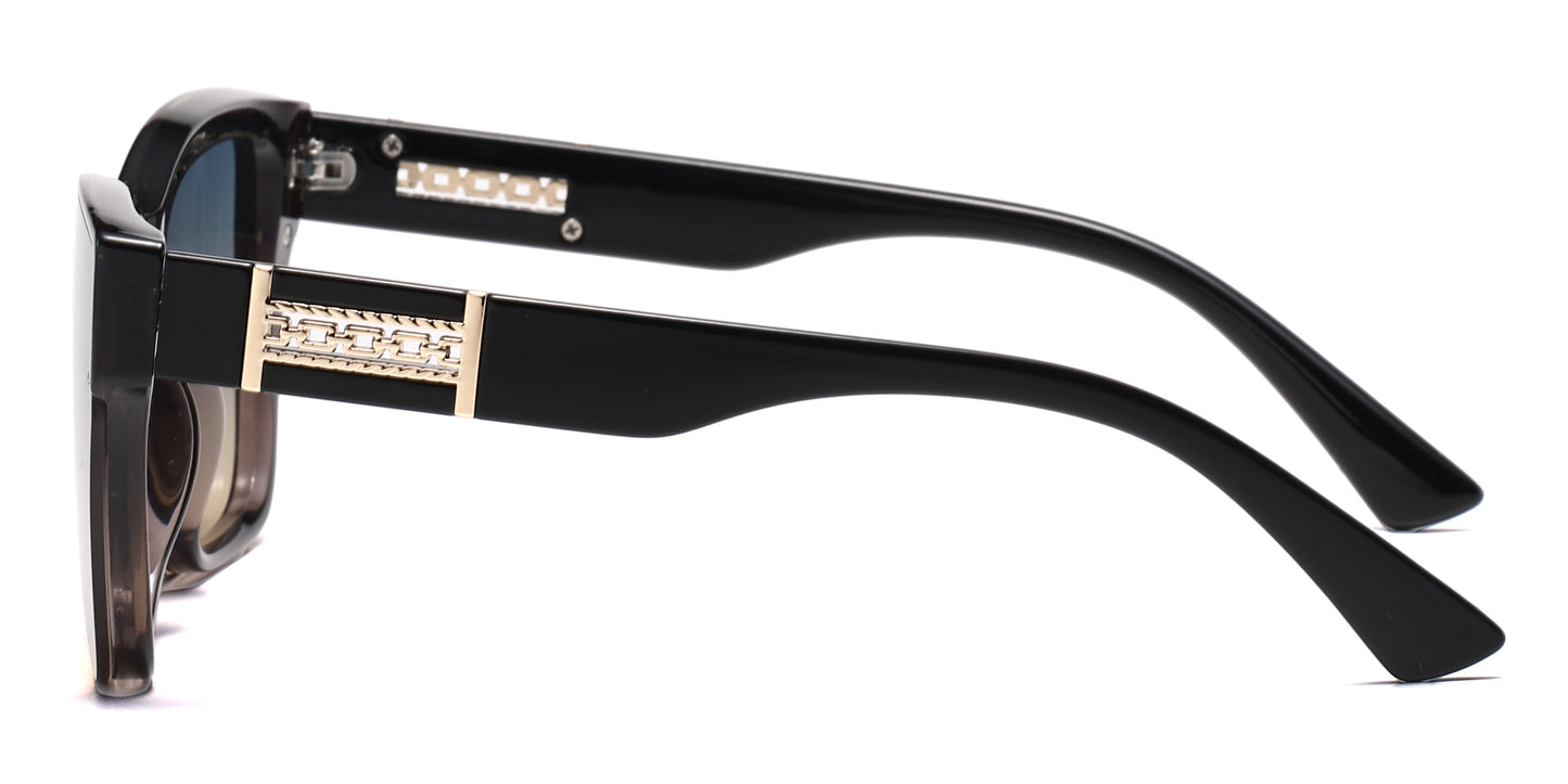 DS-2698 - Lentes estilo Cat Eye cuadrados con mica espejo y armazón plástico