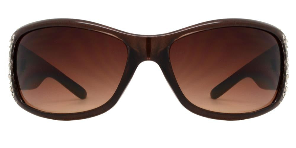 DS-7808 BX - Lentes de sol rectangulares para mujer con varillas decoradas con pedrería