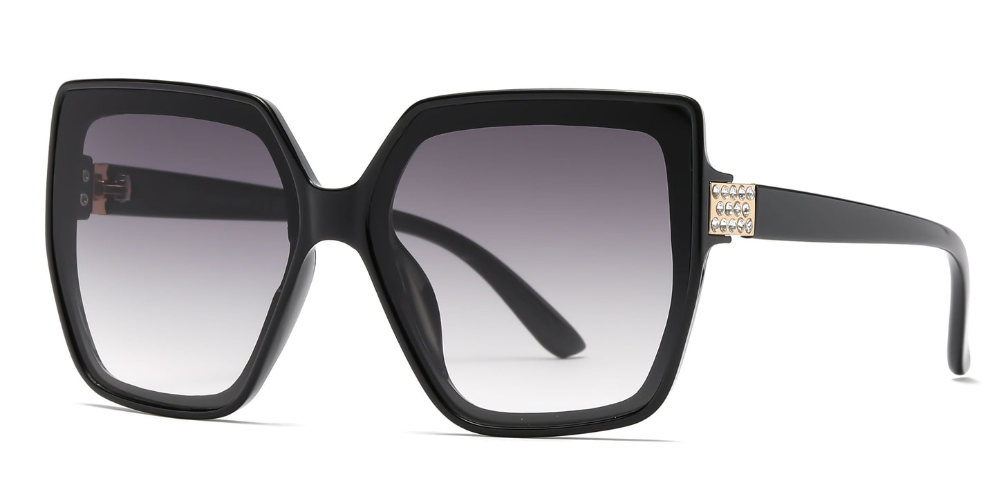 DS-8025 - Lentes estilo mariposa de moda con piedras brillantes y marco plástico