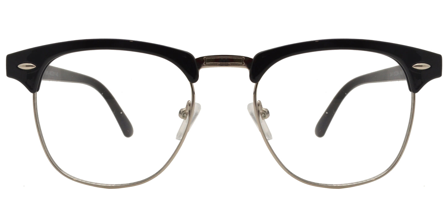 DS-7768 N - Lentes clásicos Horn Rimmed media montura con mica transparente