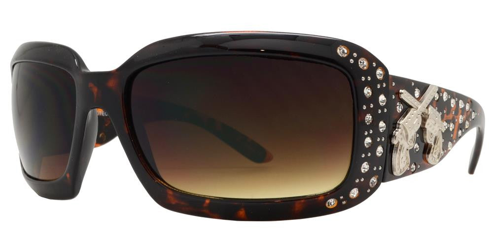 DS-7673 - Lentes rectangulares gruesos con doble adorno metálico en varillas