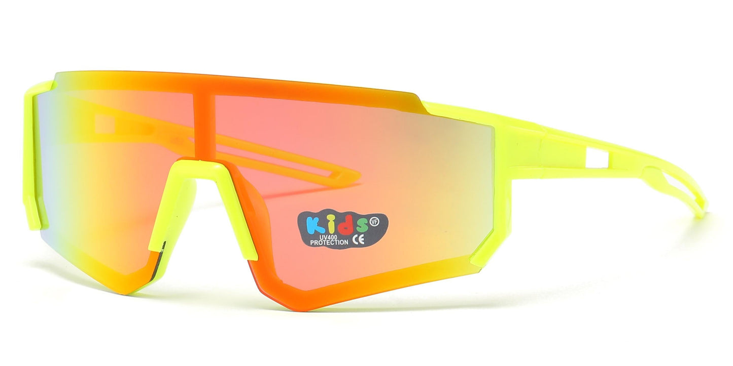 DS-4583 - Lentes deportivos para niños tipo escudo con mica espejo de color