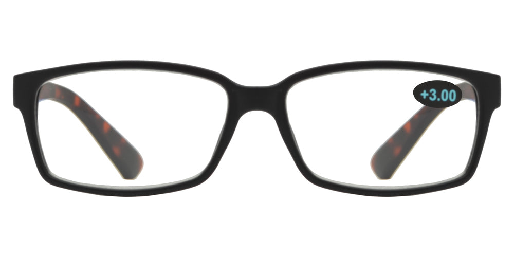 DS-RS 1113 - Lentes de lectura rectangulares clásicos Horn Rimmed en plástico