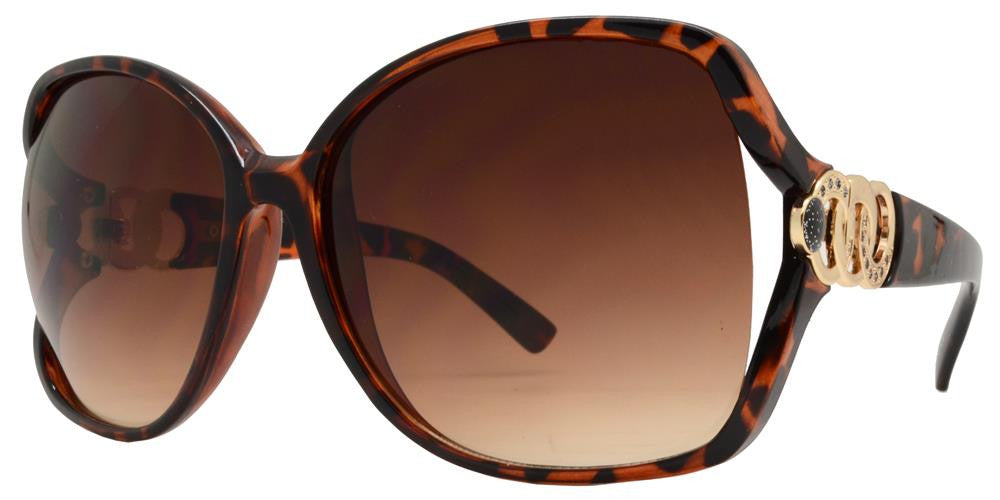 DS-8339 - Lentes fashion grandes para mujer con varillas decoradas con anillos