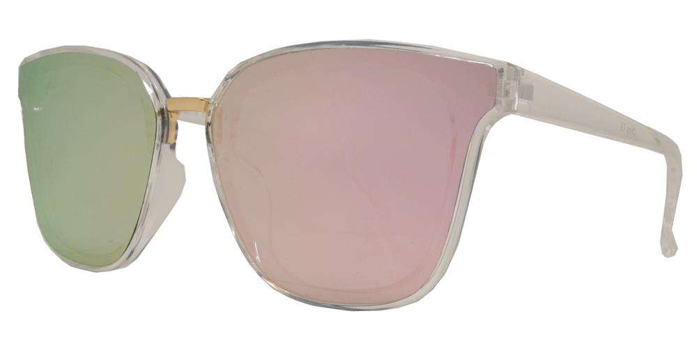 DS-7962 - Lentes cuadrados Horn Rimmed con puente metálico y mica plana