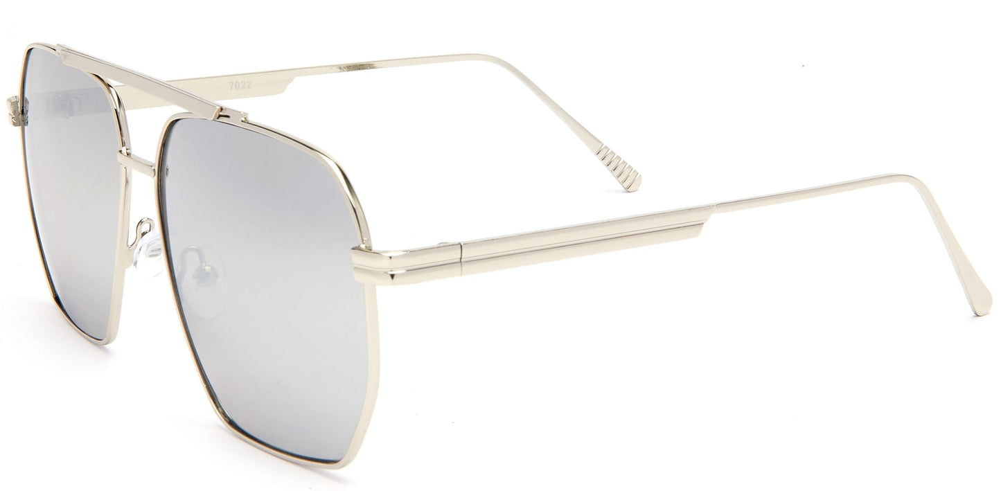DS-7022 - Lentes metálicos con diseño Flat Top moderno