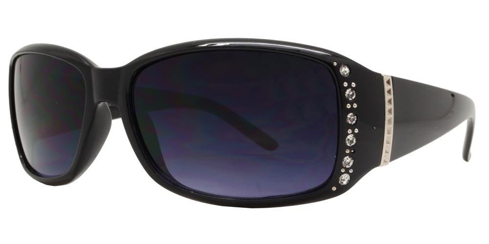 DS-7572 AX - Lentes rectangulares para mujer con pedrería y detalle metálico