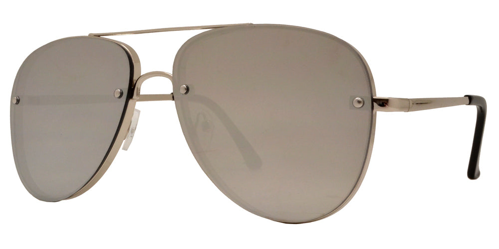 DS-8687 - Lentes estilo Aviador sin montura con lente espejo de color y diseño clásico