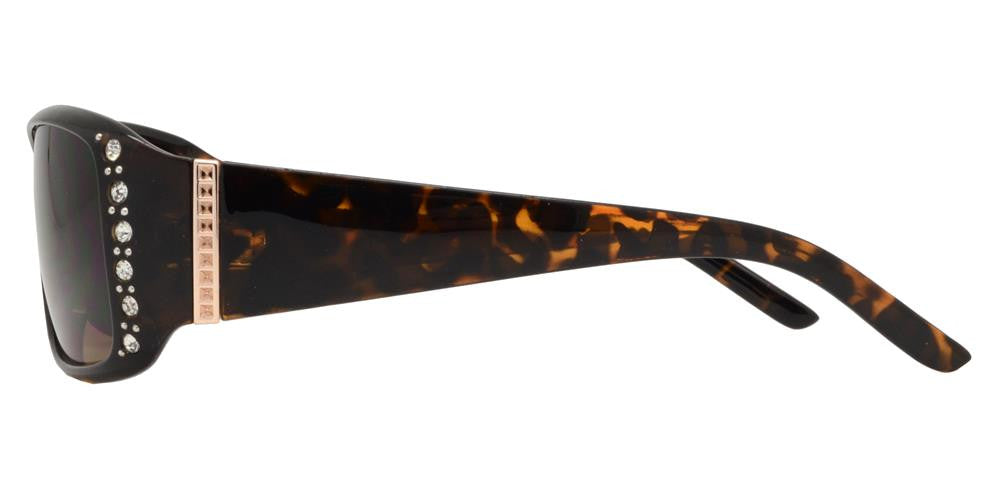 DS-7572 AX - Lentes rectangulares para mujer con pedrería y detalle metálico