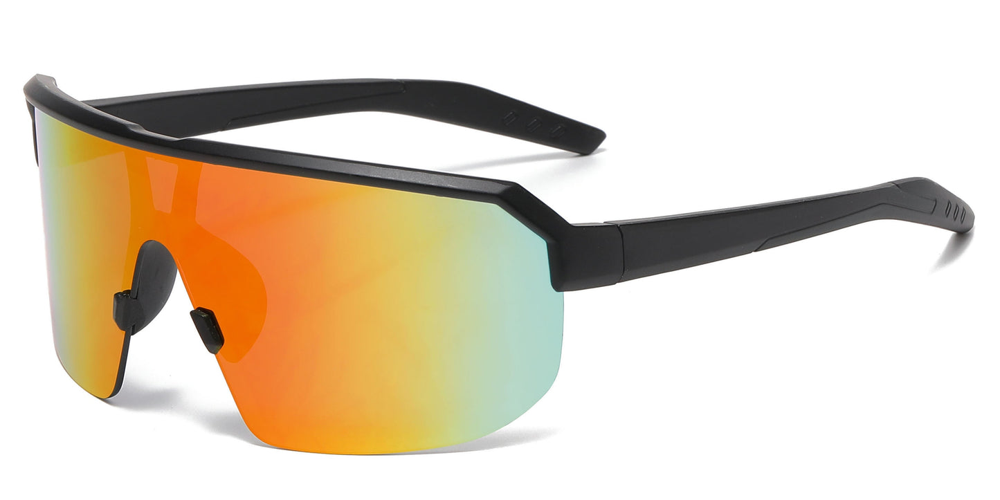 DS-4909 - Lentes deportivos para niños de media montura con lente tipo escudo y mica espejo