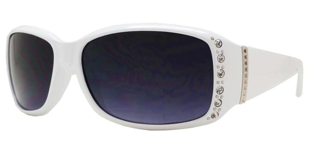 DS-7572 AX - Lentes rectangulares para mujer con pedrería y detalle metálico