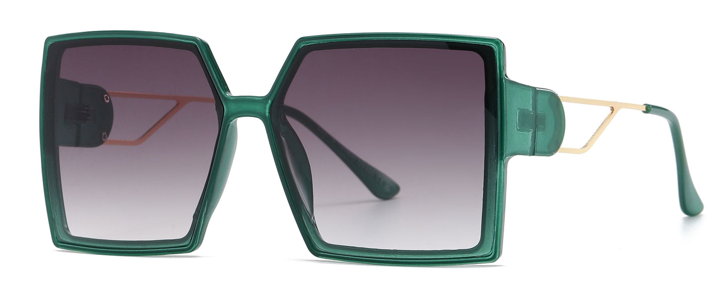 DS-8000 - Lentes cuadrados con mica plana y marco plástico de estilo moderno