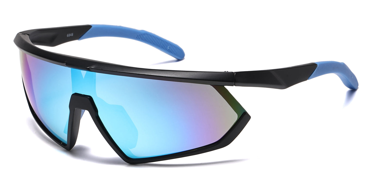 DS-6848 - Lentes tipo escudo de una sola pieza con marco plástico