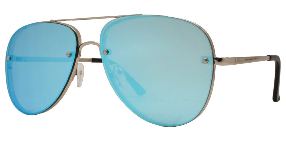 DS-8687 - Lentes estilo Aviador sin montura con lente espejo de color y diseño clásico