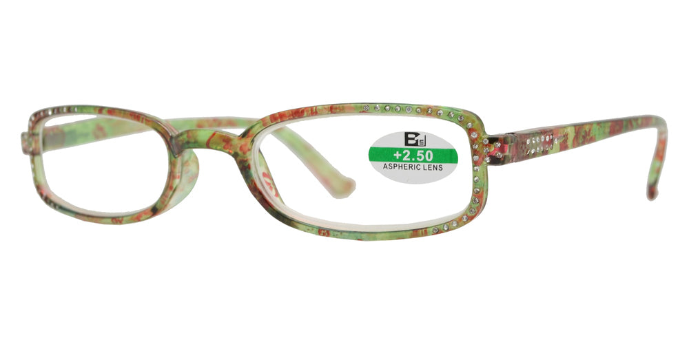 DS-RS 1128 - Lentes de lectura rectangulares pequeños de plástico con acabado mármol