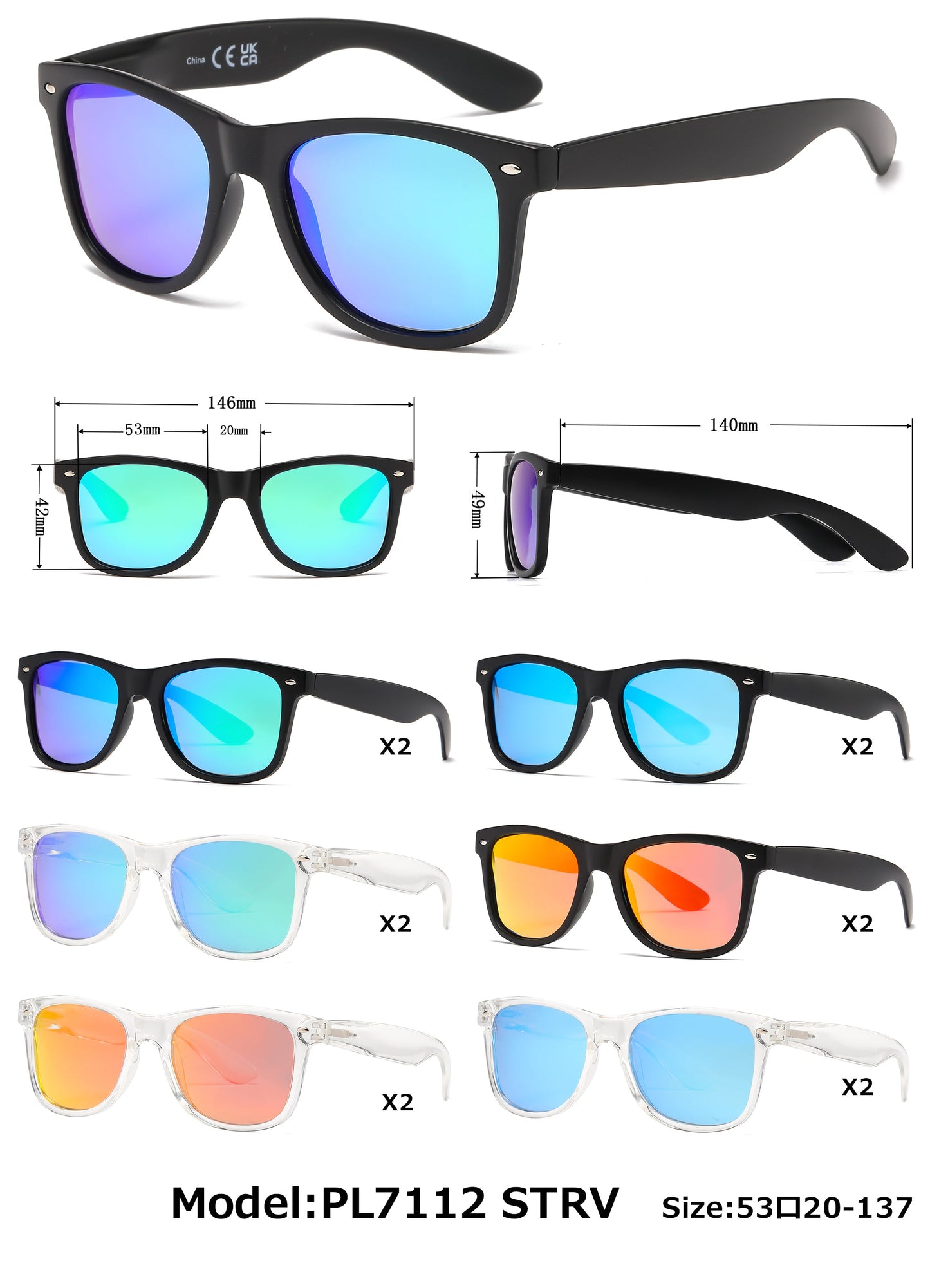 DS-7112 ST RVC - Lentes clásicos con bisagra flexible y diseño plástico moderno