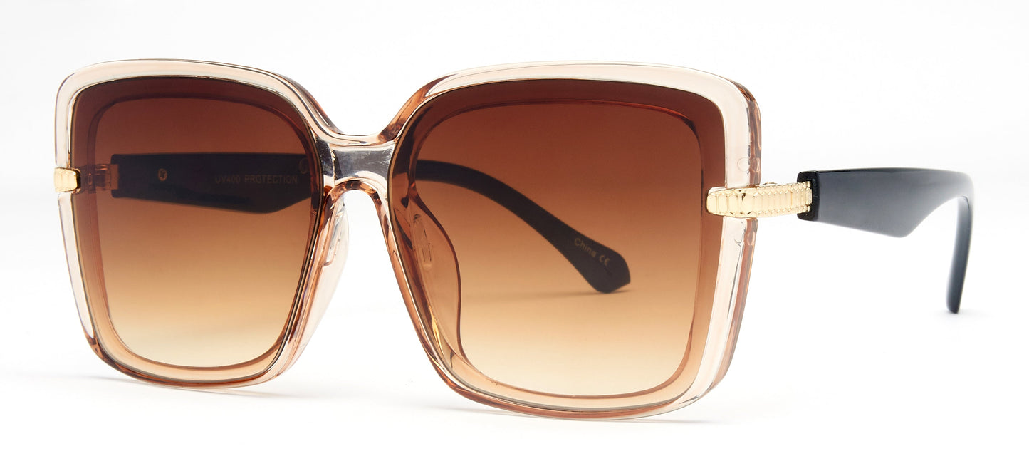 DS-8136 - Lentes cuadrados con mica plana y diseño moderno en plástico