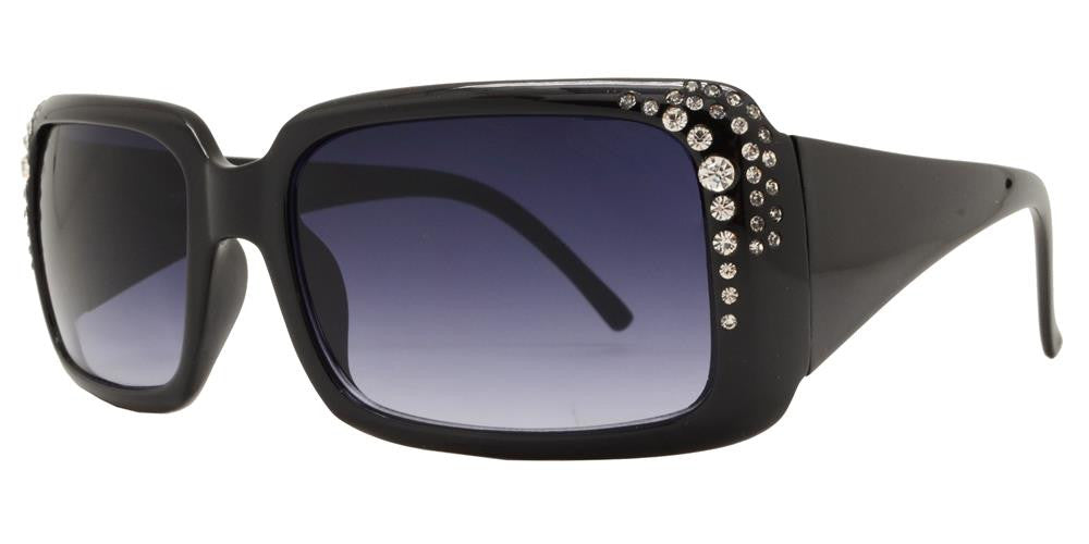 DS-7374 - Lentes de sol cuadrados para mujer con armazón grueso y pedrería
