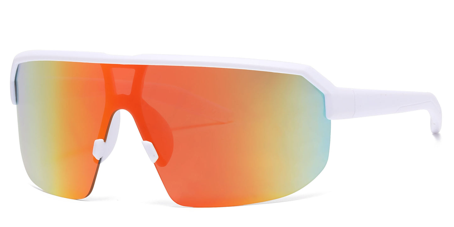 DS-4909 - Lentes deportivos para niños de media montura con lente tipo escudo y mica espejo