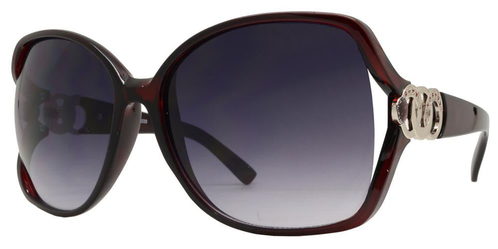 DS-8339 - Lentes fashion grandes para mujer con varillas decoradas con anillos