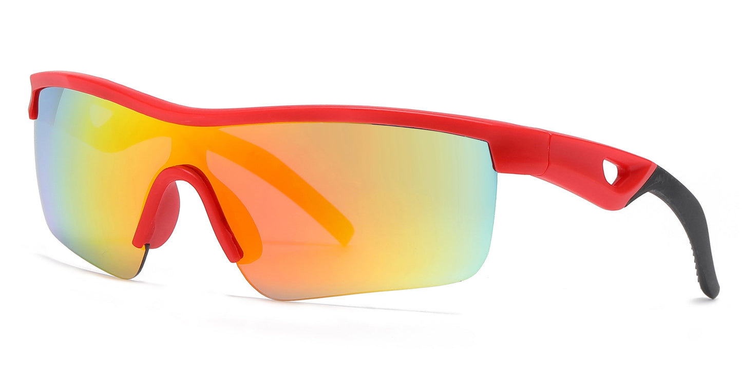 DS-4593 - Lentes deportivos para niños de media montura con mica tipo escudo
