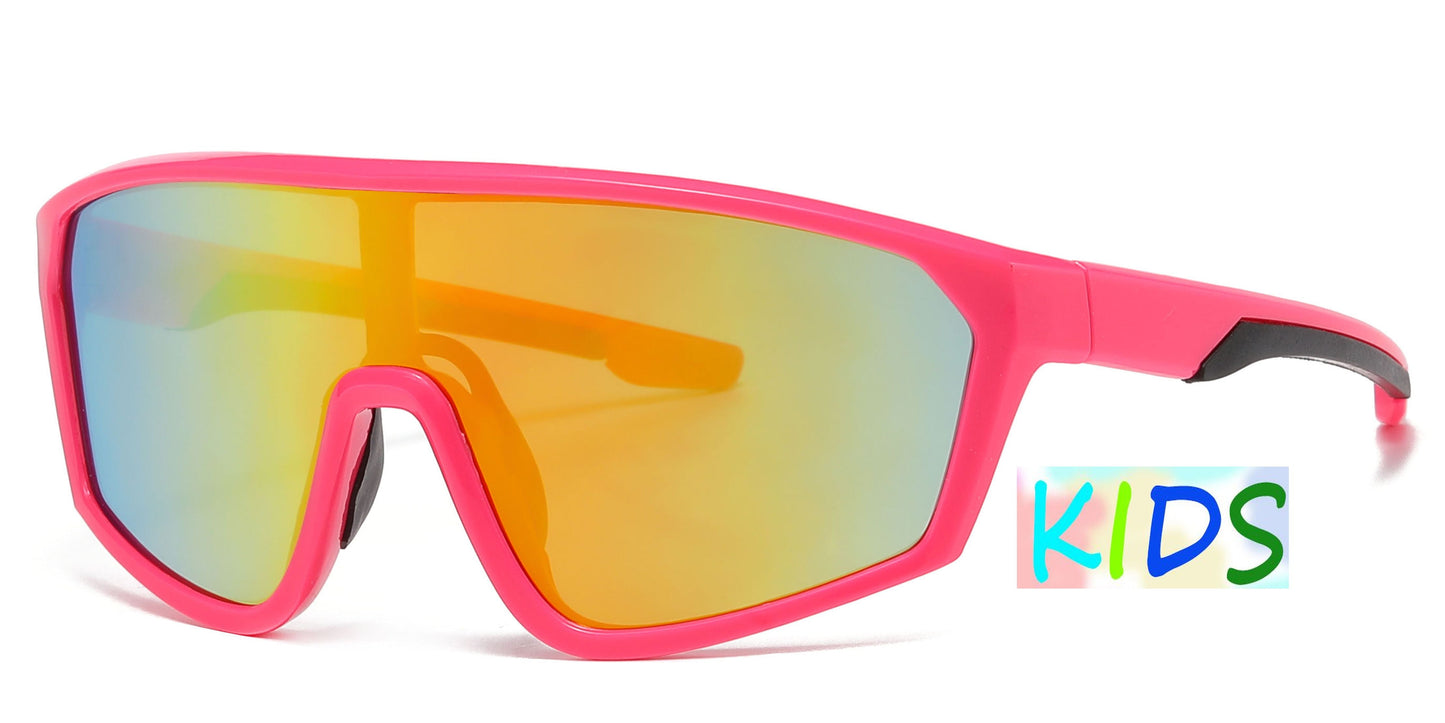 DS-4906 - Lentes deportivos para niños con diseño tipo escudo y lente de una sola pieza