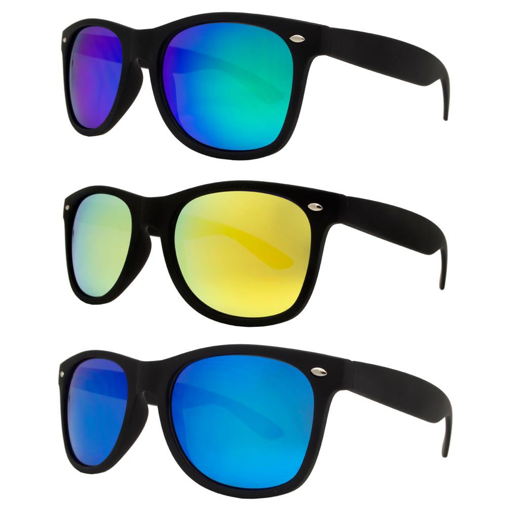 DS-7110 Black Spectrum - Lentes clásicos Horn Rimmed con mica de espejo color espectro