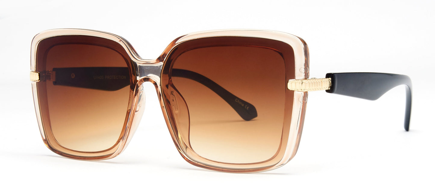 DS-8136 - Lentes cuadrados con mica plana y diseño moderno en plástico
