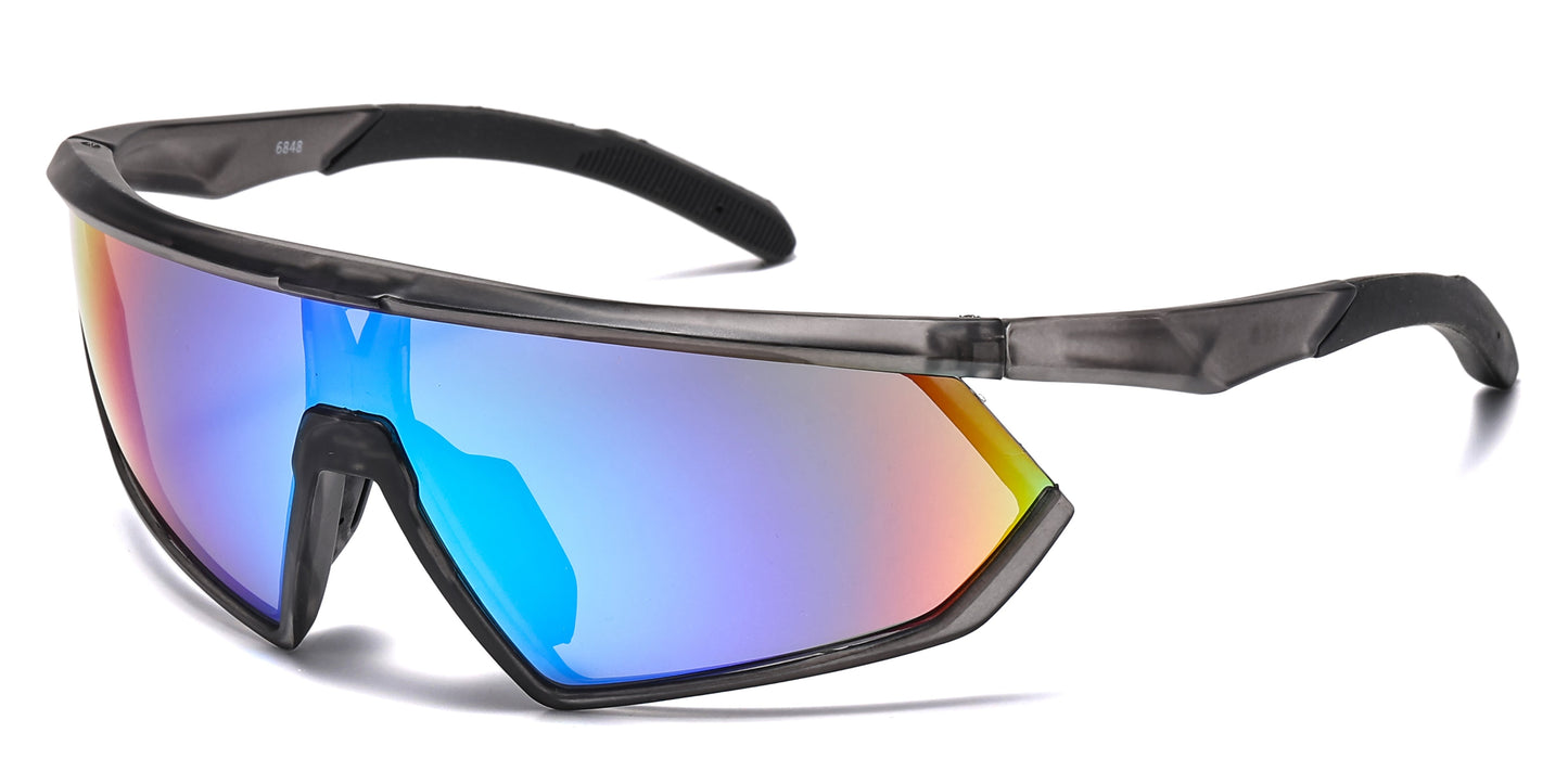 DS-6848 - Lentes tipo escudo de una sola pieza con marco plástico