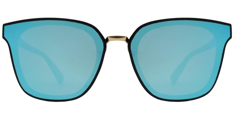 DS-7962 - Lentes cuadrados Horn Rimmed con puente metálico y mica plana