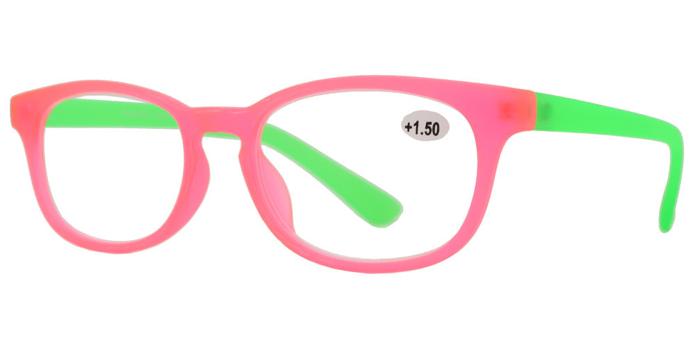 DS-RS 1116 - Lentes de lectura redondos Horn Rimmed con puente tipo Keyhole