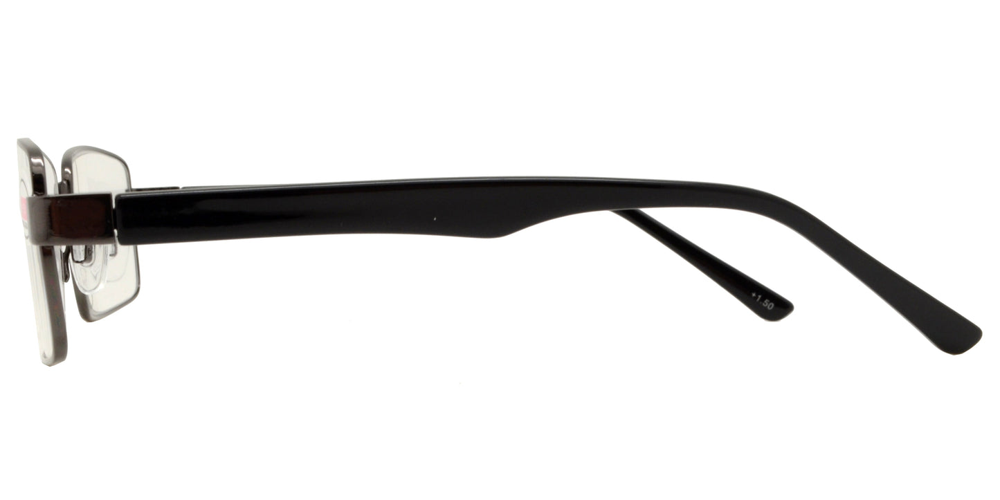 DS-RS 1206 - Lentes de lectura rectangulares metálicos con diseño clásico